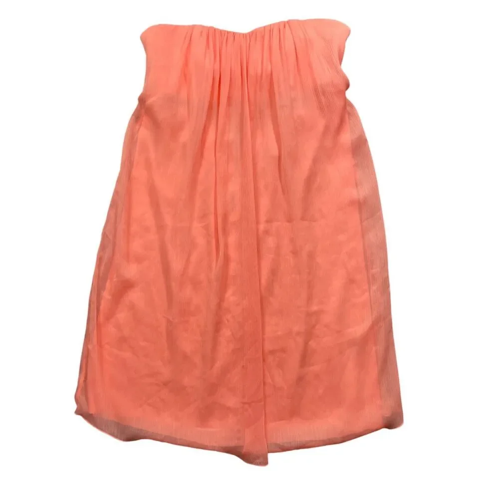 Alice + Olivia 6 Peach Dress Strapless Lined‎ Chiffon Polyester Blend